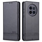 AZNS Til Huawei Mate 50 4G Overflade i Koskind Tekstur Stående Telefoncover PU Læder Magnetisk Auto-absorberet Folio Flip Pung Cover