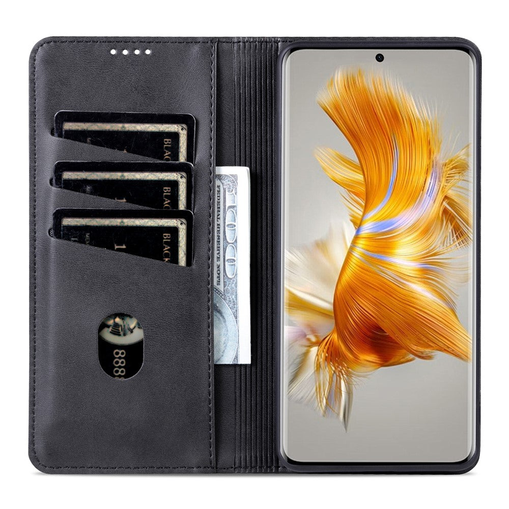 AZNS Til Huawei Mate 50 4G Overflade i Koskind Tekstur Stående Telefoncover PU Læder Magnetisk Auto-absorberet Folio Flip Pung Cover