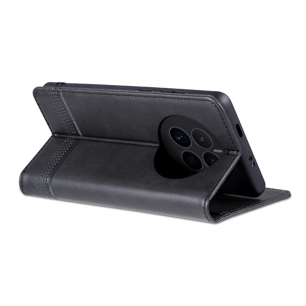 AZNS Til Huawei Mate 50 4G Overflade i Koskind Tekstur Stående Telefoncover PU Læder Magnetisk Auto-absorberet Folio Flip Pung Cover