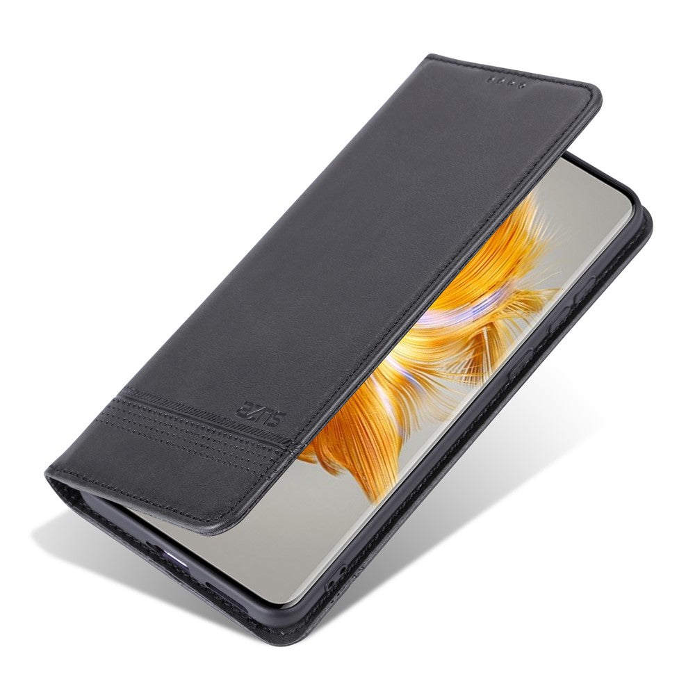 AZNS Til Huawei Mate 50 4G Overflade i Koskind Tekstur Stående Telefoncover PU Læder Magnetisk Auto-absorberet Folio Flip Pung Cover