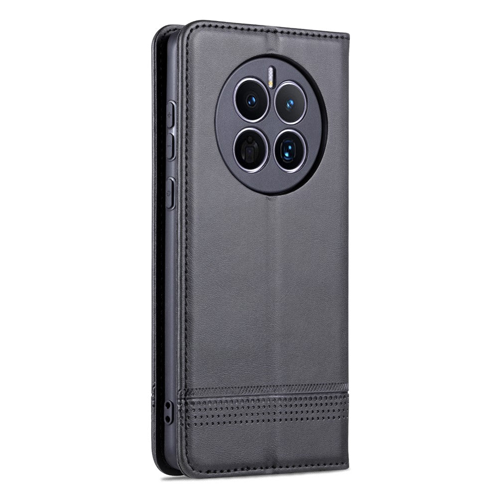 AZNS Til Huawei Mate 50 4G Overflade i Koskind Tekstur Stående Telefoncover PU Læder Magnetisk Auto-absorberet Folio Flip Pung Cover