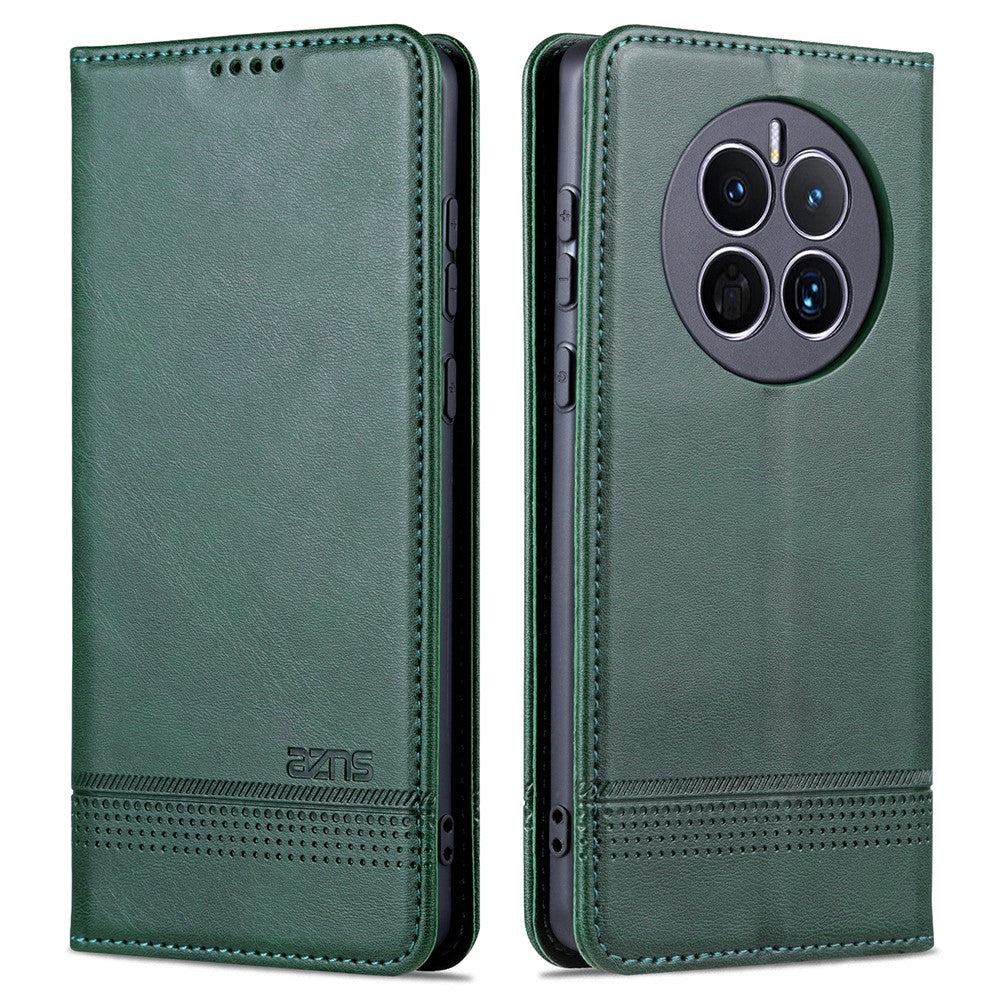 AZNS Til Huawei Mate 50 4G Overflade i Koskind Tekstur Stående Telefoncover PU Læder Magnetisk Auto-absorberet Folio Flip Pung Cover