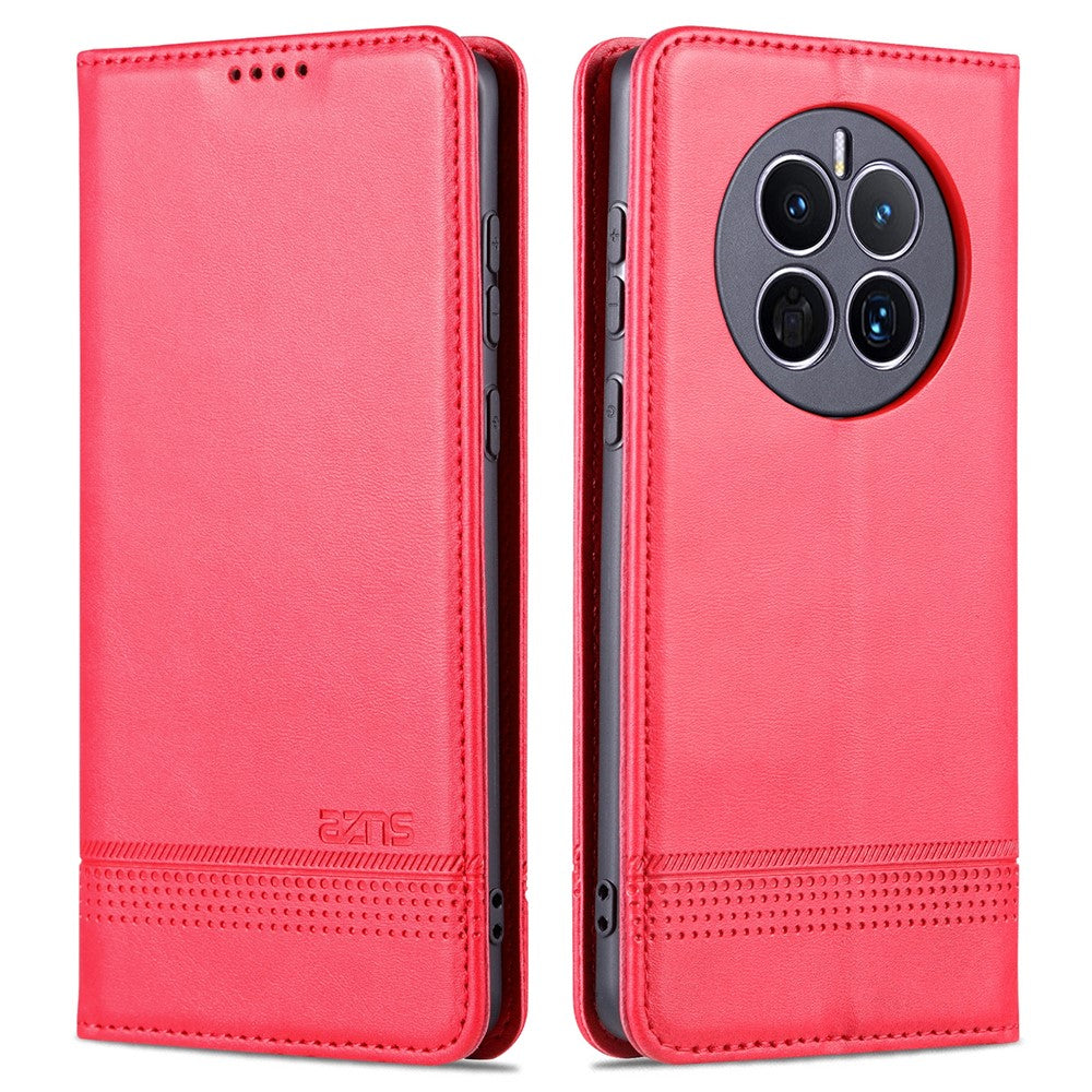 AZNS For Huawei Mate 50 4G Cowhide Texture Viewing Stand Phone Case PU Leather Magnetic Auto-absorbed Folio Flip Wallet Cover