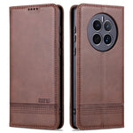 AZNS For Huawei Mate 50 4G Cowhide Texture Viewing Stand Phone Case PU Leather Magnetic Auto-absorbed Folio Flip Wallet Cover
