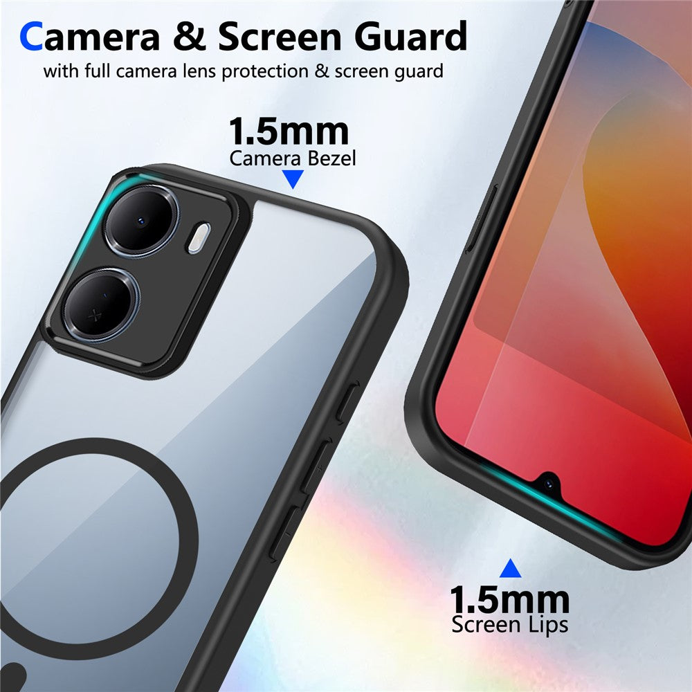 For Xiaomi Redmi 15a 5G Magnetic Case Transparent PC + TPU Shockproof Skin-friendly Phone Cover