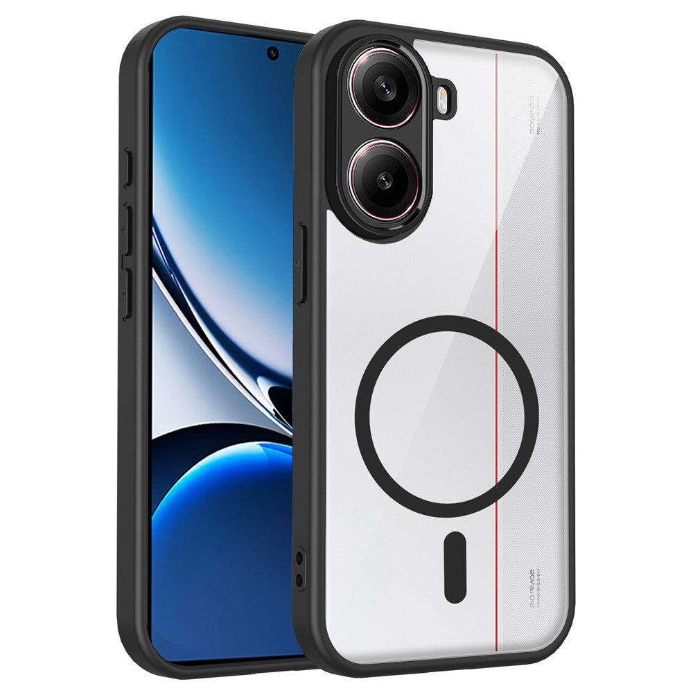 For Xiaomi Poco X8 Pro 5G / Redmi Turbo 5 5G Magnetic Case Transparent PC + TPU Shockproof Skin-friendly Phone Cover