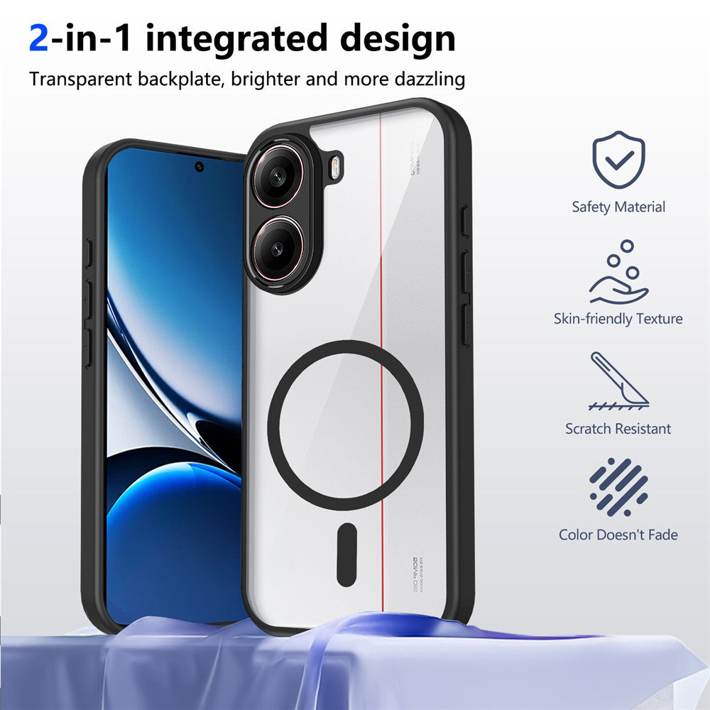 For Xiaomi Poco X8 Pro 5G / Redmi Turbo 5 5G Magnetic Case Transparent PC + TPU Shockproof Skin-friendly Phone Cover
