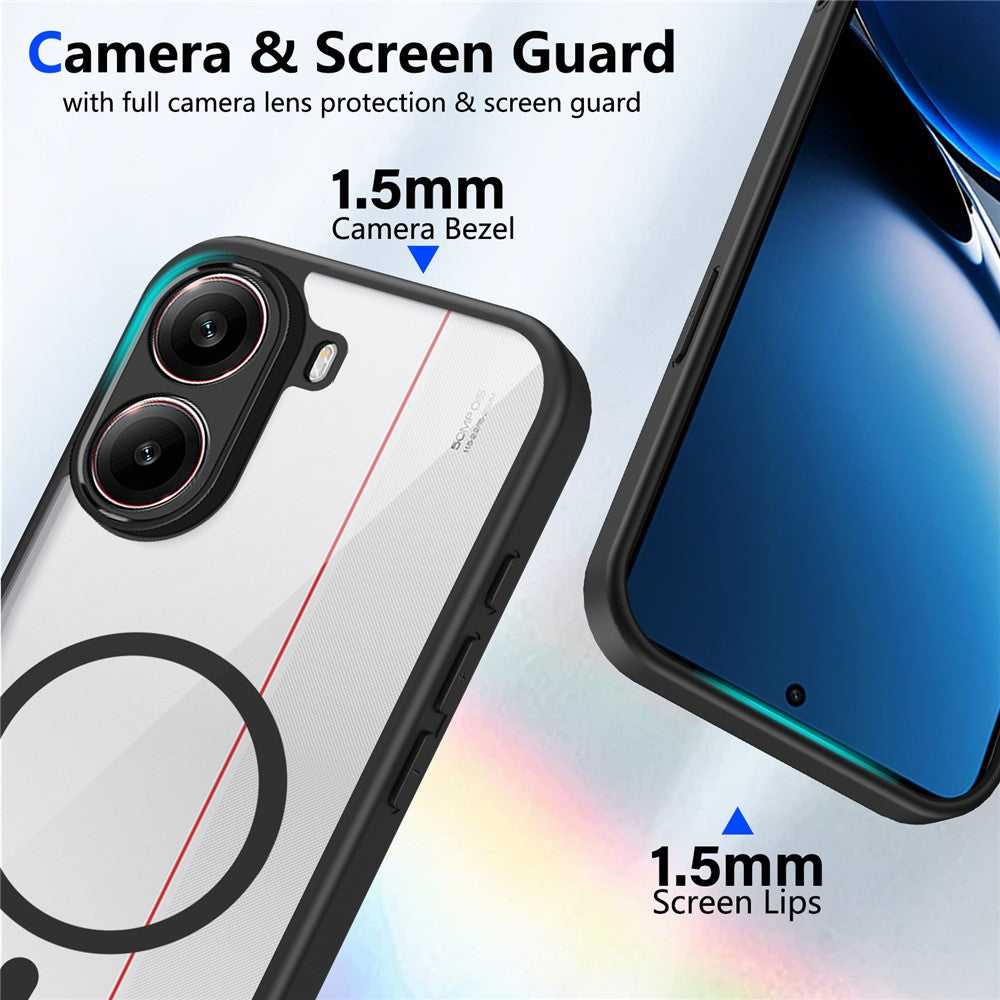 For Xiaomi Poco X8 Pro 5G / Redmi Turbo 5 5G Magnetic Case Transparent PC + TPU Shockproof Skin-friendly Phone Cover