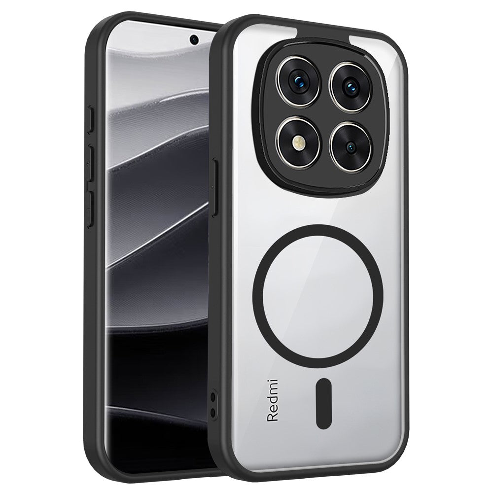 Magnetiskt fodral för Xiaomi Redmi Note 15 4G (Global) / Note 15 5G (Global) / Poco M8 5G Transparent PC + TPU Stötsäkert hudvänligt mobilskal
