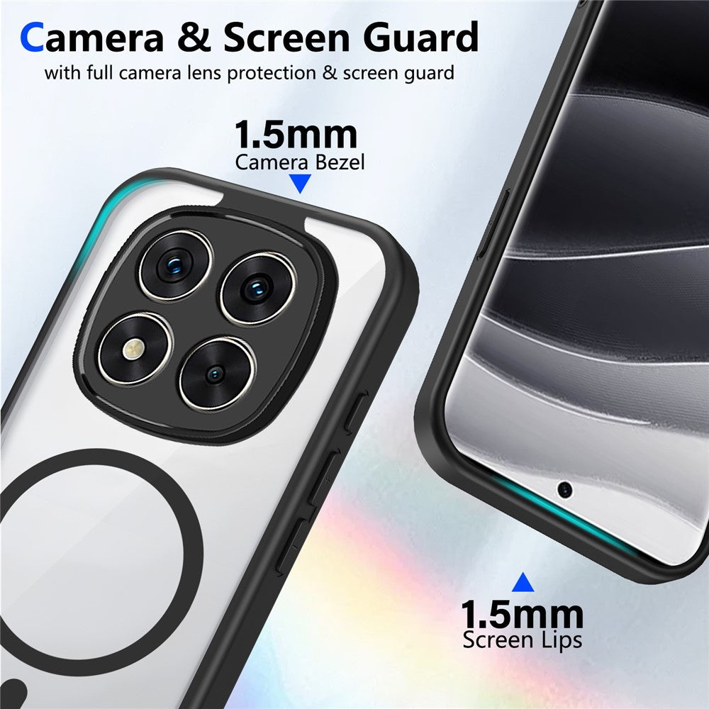 Magnetiskt fodral för Xiaomi Redmi Note 15 4G (Global) / Note 15 5G (Global) / Poco M8 5G Transparent PC + TPU Stötsäkert hudvänligt mobilskal