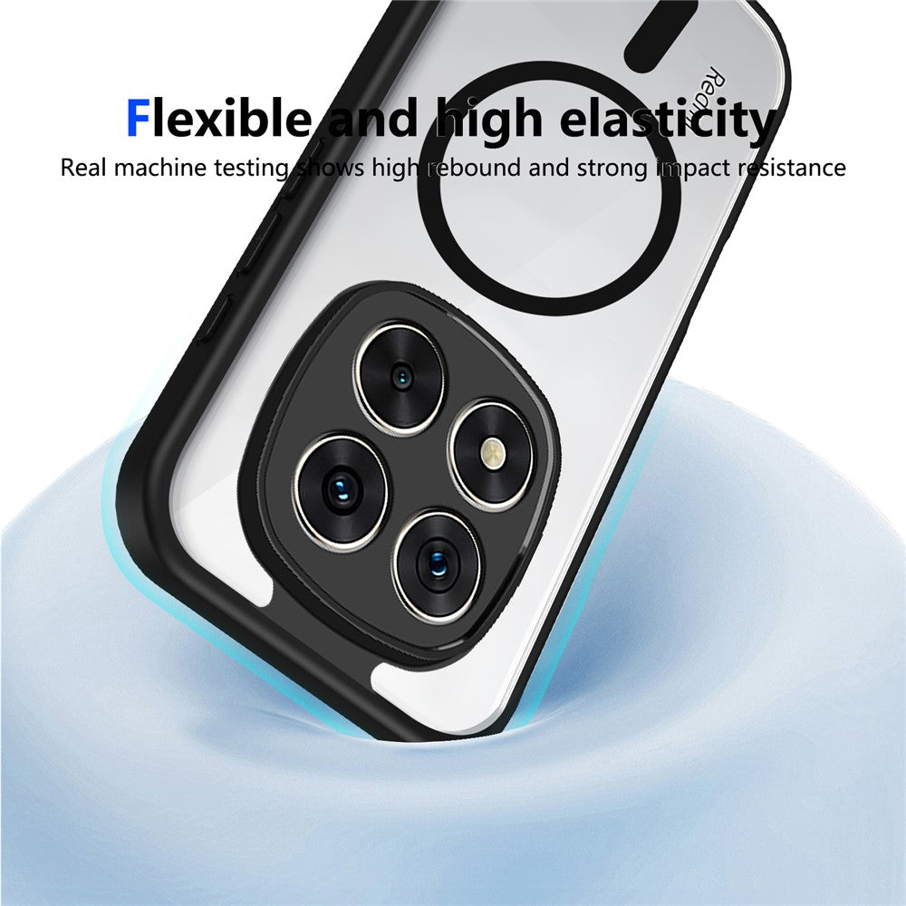 Magnetiskt fodral för Xiaomi Redmi Note 15 4G (Global) / Note 15 5G (Global) / Poco M8 5G Transparent PC + TPU Stötsäkert hudvänligt mobilskal