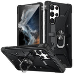 Samsung Galaxy S23 Ultra Ring Bilmontering Stöd mobilskal Stötsäkert Hårt PC Mjukt TPU Hybrid Militärklass Stötsäkert Skal