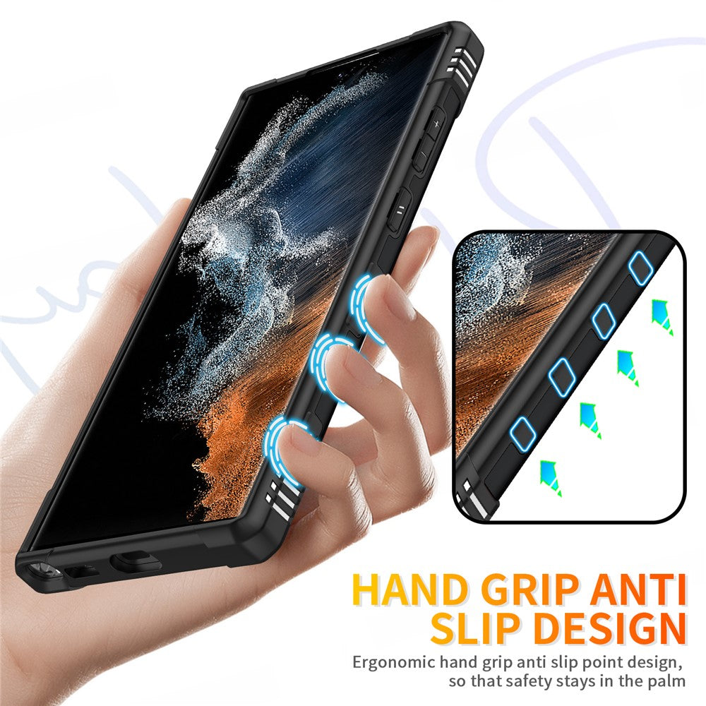 Samsung Galaxy S23 Ultra Ring Bilmontering Stöd mobilskal Stötsäkert Hårt PC Mjukt TPU Hybrid Militärklass Stötsäkert Skal