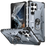 Samsung Galaxy S23 Ultra Ring Bilmontering Stöd mobilskal Stötsäkert Hårt PC Mjukt TPU Hybrid Militärklass Stötsäkert Skal