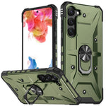 Ringholder-bilmontering til Samsung Galaxy S23+ med støtte, militærklassificeret faldsikkert hybridskal i hård PC og blød TPU