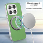 For Xiaomi 17 Magnetic Case Ring Kickstand Fine Grid Texture Leather + PC + TPU Phone Cover