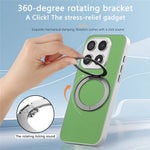 For Xiaomi 17 Magnetic Case Ring Kickstand Fine Grid Texture Leather + PC + TPU Phone Cover
