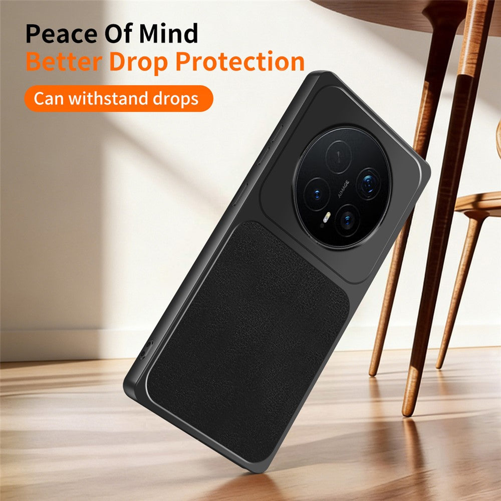 WANLONFENG XYP Series for Honor Magic8 Pro 5G Case Lambskin Texture Shockproof PC TPU Hybrid Protective Cover with 2Pcs Tempered Glass Film
