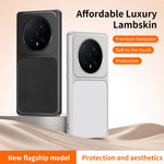 WANLONFENG XYP Series for Honor Magic8 Pro 5G Case Lambskin Texture Shockproof PC TPU Hybrid Protective Cover with 2Pcs Tempered Glass Film