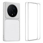 WANLONFENG XYP Series for Honor Magic8 Pro 5G Case Lambskin Texture Shockproof PC TPU Hybrid Protective Cover with 2Pcs Tempered Glass Film