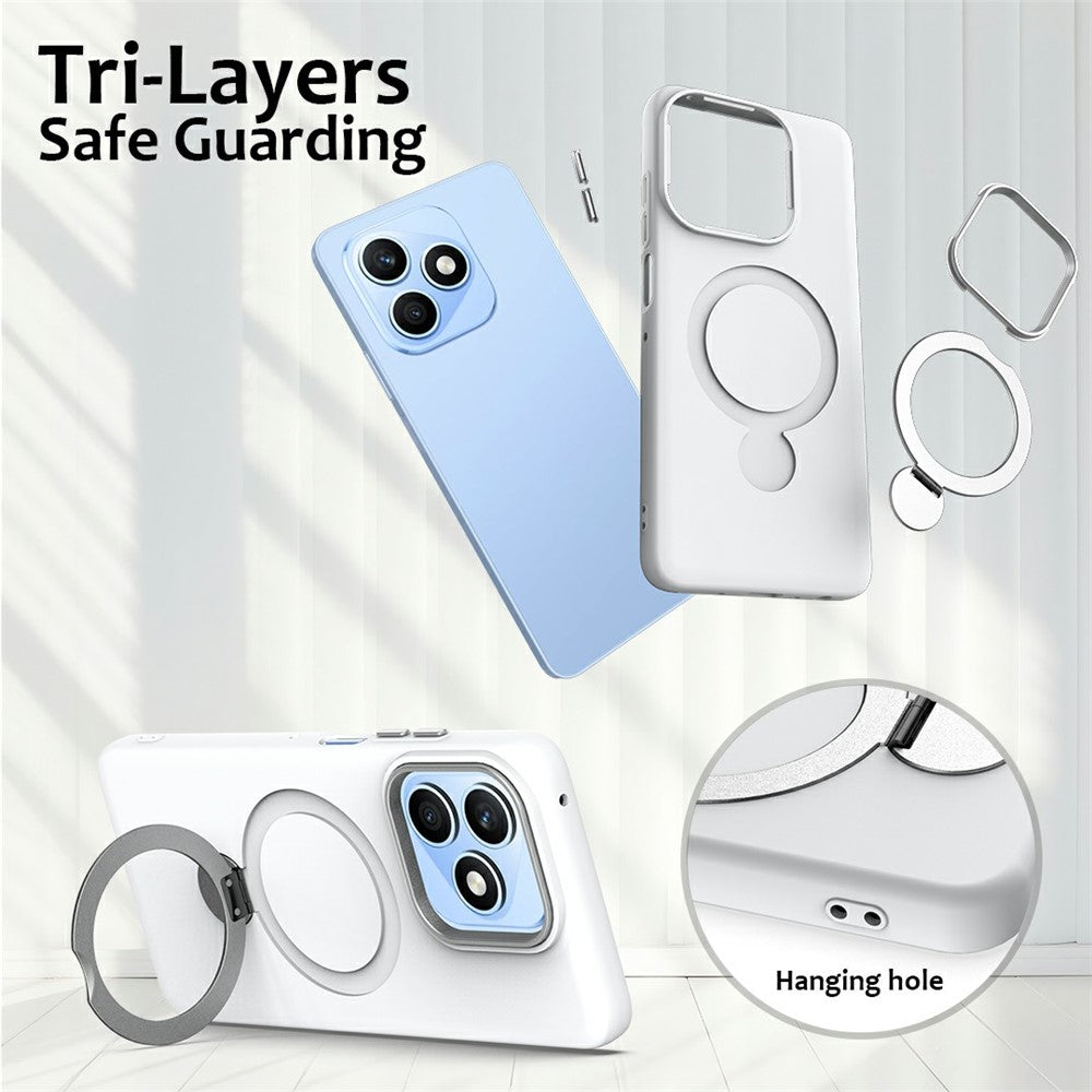 Magnetisk Cover til Honor X5c 4G / X5c Plus 4G / X5d 4G / X5d Plus 4G / Play10A 4G Roterende Ring Kickstand TPU + PC Bagcover