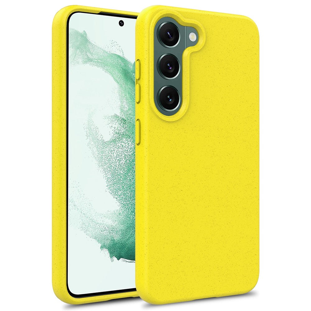 For Samsung Galaxy S23  Wheat Straw+TPU Cell Phone Shell Bump Proof Matte Mobile Phone Case