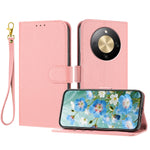 For Honor X70 5G / Honor Magic8 Lite 5G / Honor X9d 5G Leather Case Litchi Texture Wallet Stand Anti Drop Phone Cover with Wrist Strap