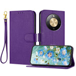 For Honor X70 5G / Honor Magic8 Lite 5G / Honor X9d 5G Leather Case Litchi Texture Wallet Stand Anti Drop Phone Cover with Wrist Strap
