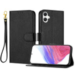 Samsung Galaxy A08 5G / A08 4G / A07 5G / A07 4G / A07s 4G / A06 5G / A06 4G Läderfodral Litchitextur Plånboksfodral med stativ, fallskydd och handledsrem