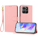 For Honor 400 Smart 4G / Honor 400 Smart 5G / Honor X7d 4G Leather Case Litchi Texture Wallet Stand Anti Drop Phone Cover with Wrist Strap