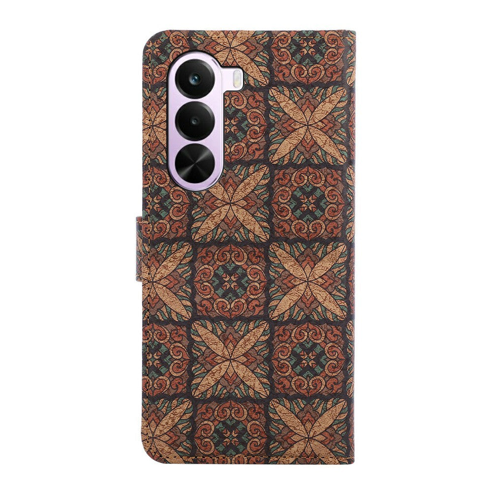 OnePlus Nord CE6 Lite 5G-læderpungetui i bohemestil, TPU + PU-mobilcover med stativ