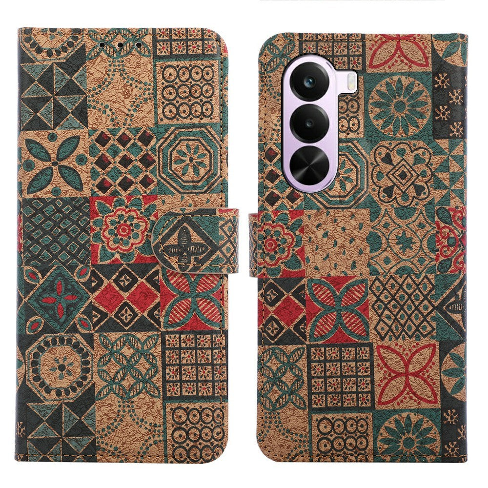 For OnePlus Nord CE6 Lite 5G Leather Wallet Case Bohemian-style TPU PU Phone Cover with Stand