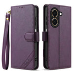 AZNS A2 for Honor Play 80 Plus 5G Leather Case with Wrist Strap RFID Blocking Wallet Stand Phone Cover