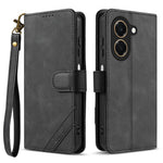 AZNS A2 for Honor Play 80 Plus 5G Leather Case with Wrist Strap RFID Blocking Wallet Stand Phone Cover