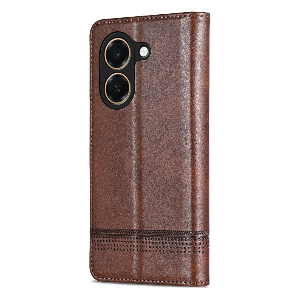 AZNS For Honor Play 80 Plus 5G Case Cowhide Texture PU Leather Wallet Phone Cover