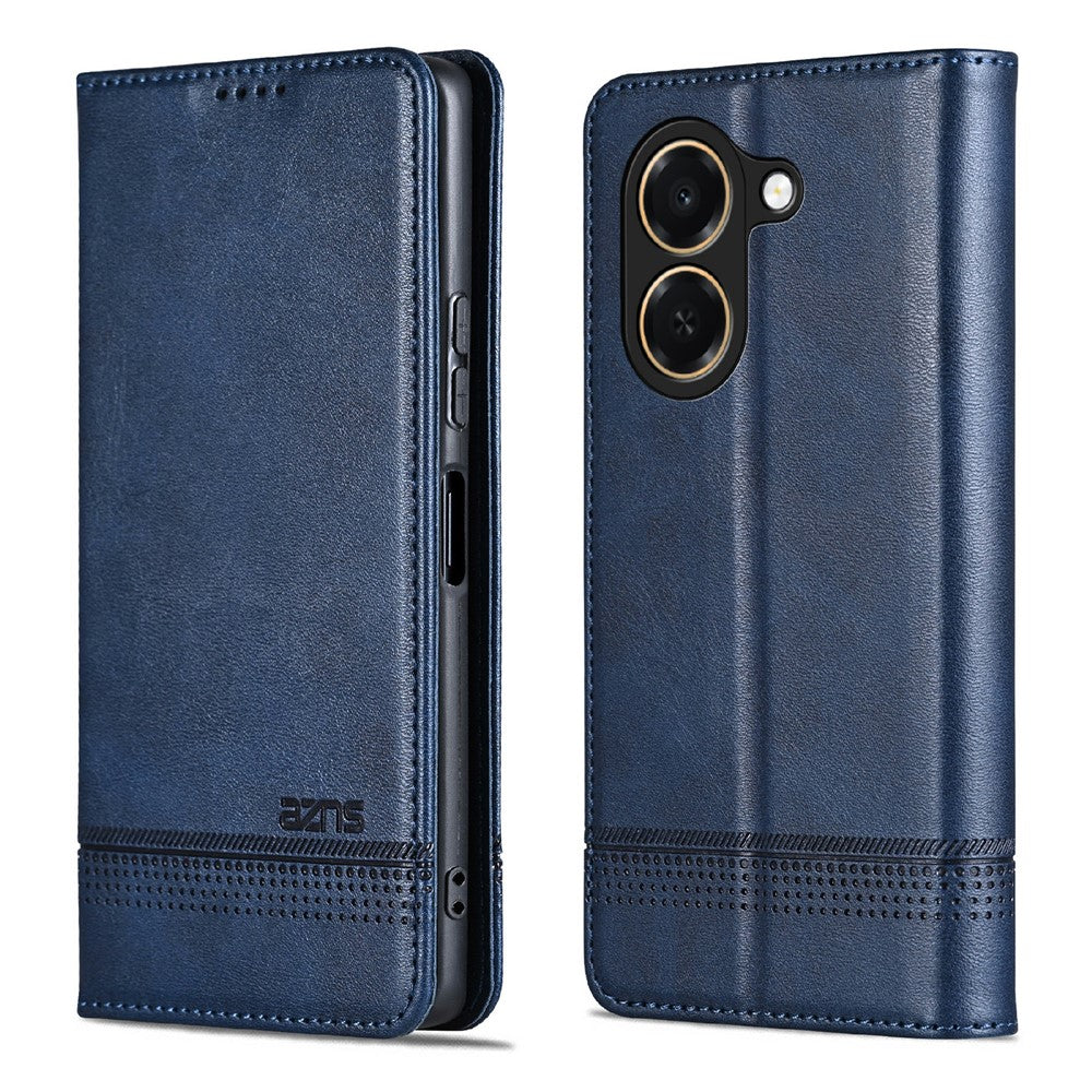 AZNS For Honor Play 80 Plus 5G Case Cowhide Texture PU Leather Wallet Phone Cover