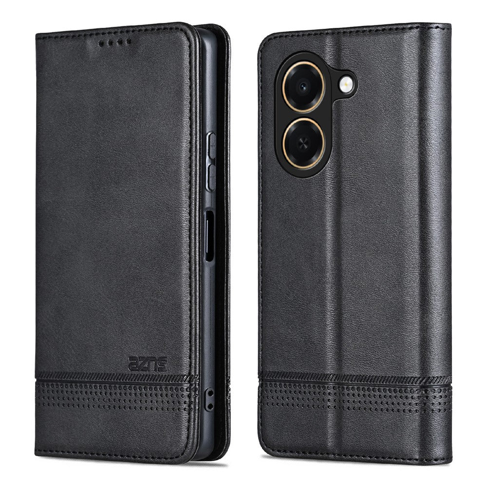 AZNS For Honor Play 80 Plus 5G Case Cowhide Texture PU Leather Wallet Phone Cover