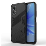 Hard PC Soft TPU Shockproof Case for Oppo A17 4G, Drop-proof Kickstand Protective Phone Cover