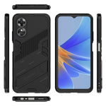 Hard PC Soft TPU Shockproof Case for Oppo A17 4G, Drop-proof Kickstand Protective Phone Cover