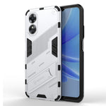 Hard PC Soft TPU Shockproof Case for Oppo A17 4G, Drop-proof Kickstand Protective Phone Cover
