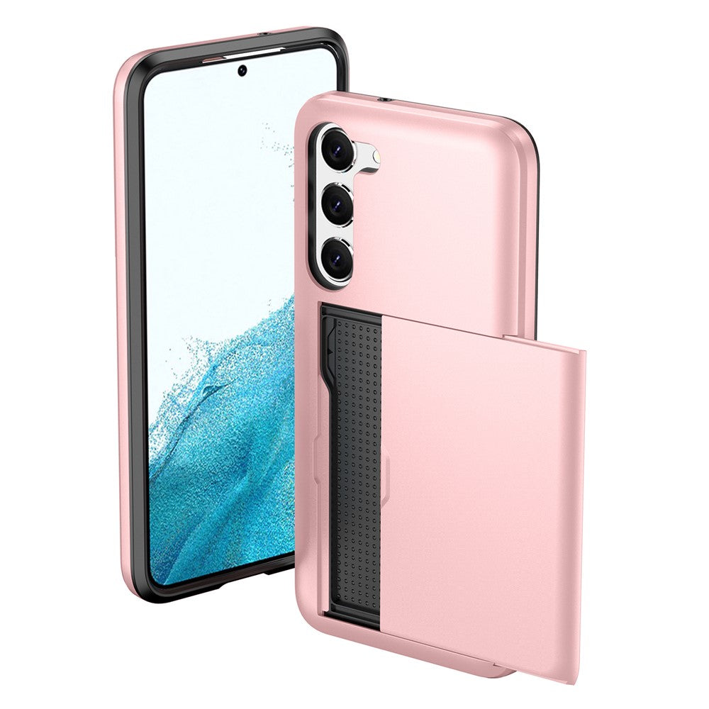 For Samsung Galaxy S23+ Mobile Phone Case TPU + PC Scratch-resistant Back Cover with Slide Card Holder