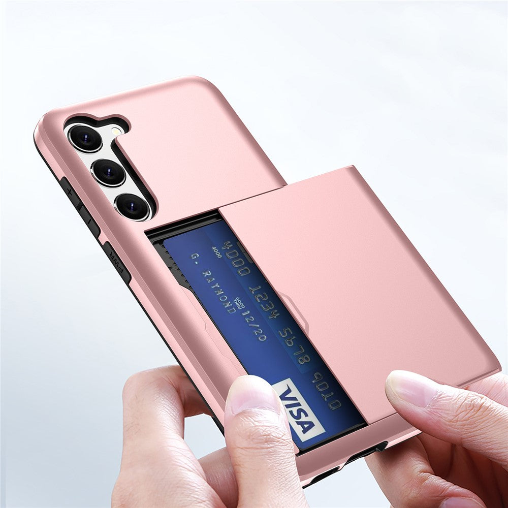 For Samsung Galaxy S23+ Mobile Phone Case TPU + PC Scratch-resistant Back Cover with Slide Card Holder