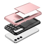 For Samsung Galaxy S23+ Mobile Phone Case TPU + PC Scratch-resistant Back Cover with Slide Card Holder