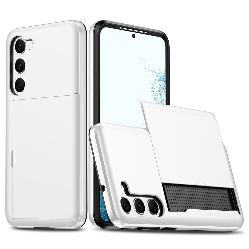 For Samsung Galaxy S23+ Mobile Phone Case TPU + PC Scratch-resistant Back Cover with Slide Card Holder