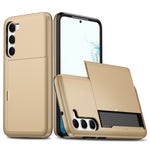 For Samsung Galaxy S23+ Mobile Phone Case TPU + PC Scratch-resistant Back Cover with Slide Card Holder