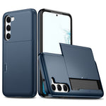 For Samsung Galaxy S23+ Mobile Phone Case TPU + PC Scratch-resistant Back Cover with Slide Card Holder