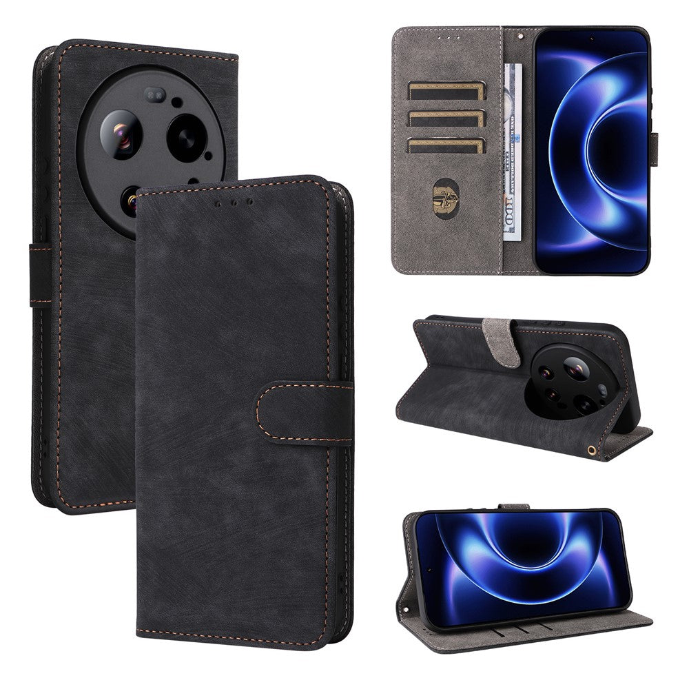 Xiaomi 17 Ultra 5G / 17 Ultra av Leica-skal, plånbok, RFID-blockerande PU-läder, mobilfodral med stativ och rem