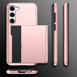 Anti-scratch Phone Case for Samsung Galaxy S23, Drop-proof TPU + PC Hybrid Back Cover with Slide Card Holder