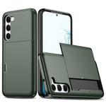 Anti-scratch Phone Case for Samsung Galaxy S23, Drop-proof TPU + PC Hybrid Back Cover with Slide Card Holder