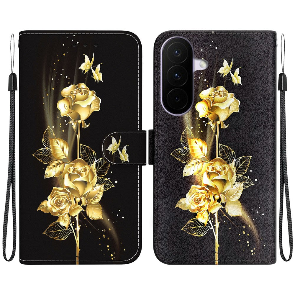 For Samsung Galaxy A27 5G Wallet Phone Case Anti-Drop Pattern Printing Leather Flip Cover with Strap